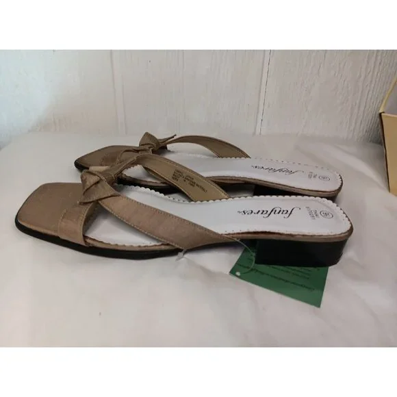 Fanfares Thai Womens 9.5 Dress Sandal Natural Tan Slide Slip On Knotted NEW - Picture 4 of 8